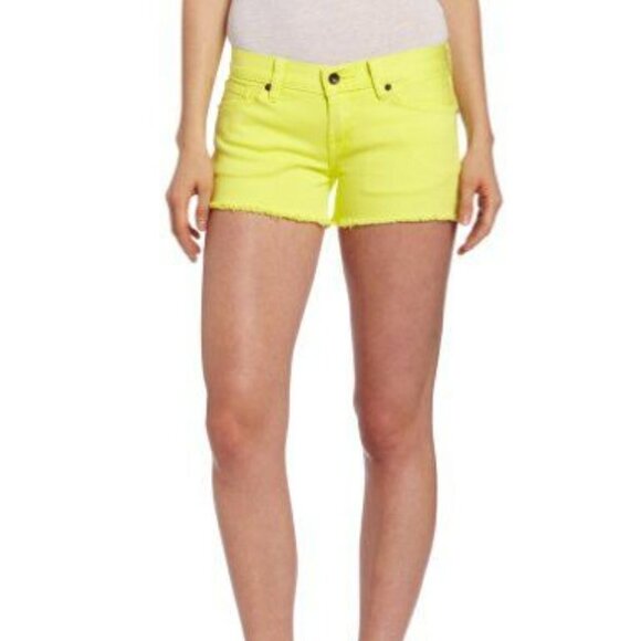 Lucky Brand Riley Cut Off Short in Neon Yellow - Picture 1 of 4
